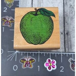 Inkadinkado Apple 4565 Rubber Stamp Wood #T34